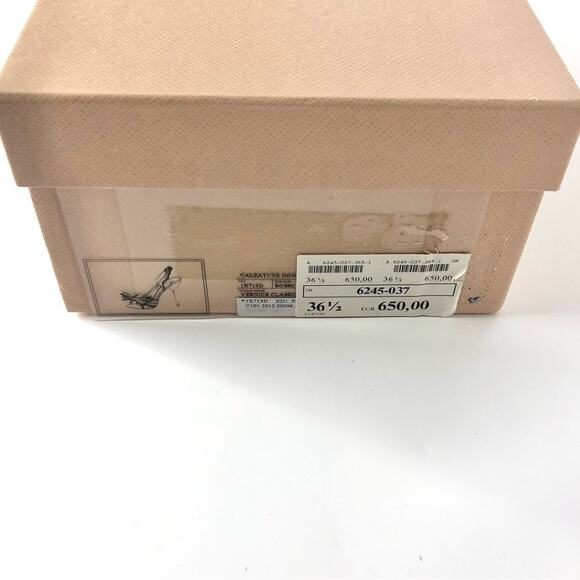 Prada S2012 Flame Red Patent Leather Bow Hotrod Strappy Heeled Sandals 36.5 - Picture 9 of 9